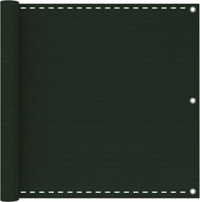vidaXL Paravan de balcon, verde închis, 90x400 cm, HDPE