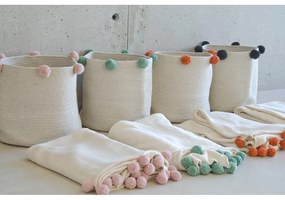 Coș de jucării pentru copii crem din material textil ø 30x30 cm Bubbly – Lorena Canals