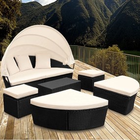 Deuba Pat de gradina din ratan LAZY BIG - negru 230 cm