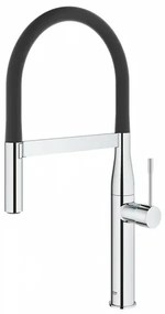 Baterie bucatarie cu pipa flexibila Grohe Essence negru - crom