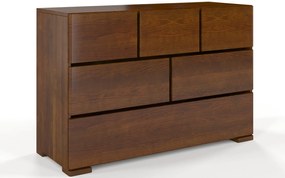 Comodă TerraCraft, Lemn Masiv Pin, 3+2+1 Sertare, 120x45x81cm Walnut