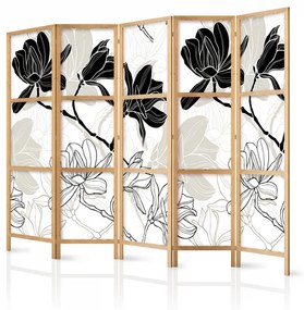 Paravan japonez - Black and White Flowers II