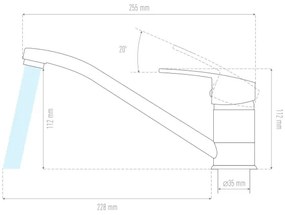 Baterie de chiuvetă ALVEUS 1130435 NINA 13,5 cm bej