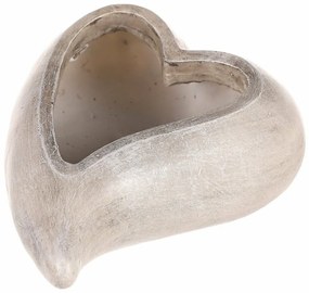 Ambalaj floral funerar - în formă de inimă,poliresină, gri