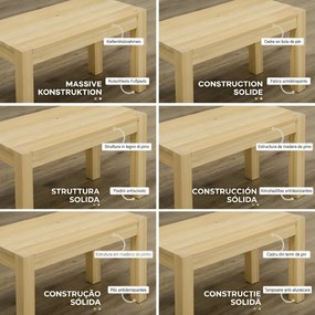 HOMCOM Bancă de Sufragerie din Lemn 150 cm, pentru 3 Persoane, Ideală pentru Bucătărie sau Intrare, Finisaj Natural | Aosom Romania