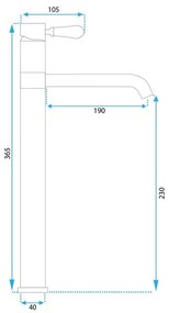 Baterie pentru lavoar Rea Serra BLACK negru mat