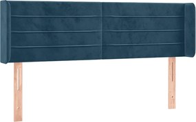 vidaXL Tăblie pat cu aripioare albastru închis 147x16x78/88 cm catifea