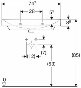 Lavoar pe mobilier Geberit Smyle Square 75 cm