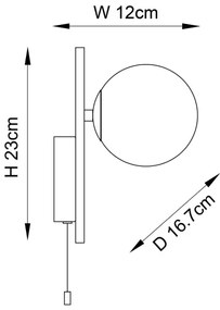 Aplică de perete pentru baie SPA Endon 94080, 1xG9/3W/230V, IP44, crom lucios