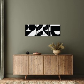 Tablou - Abstracție geometrică N⁰2 (cu ceas) (90x30 cm)