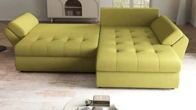 Colțar extensibil dumonde cu ladă de depozitare si sezut confortabil din spuma high-density, Loana Enjoy Green II 270x185 cm