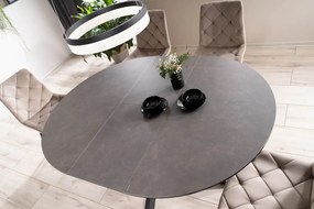 Masa extensibila Porto Ceramica gri inchis/negru mat – L120-160 cm