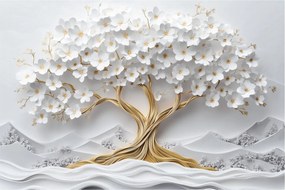 Tablou – Arborele vieții 3D plin de flori (90x60 cm)