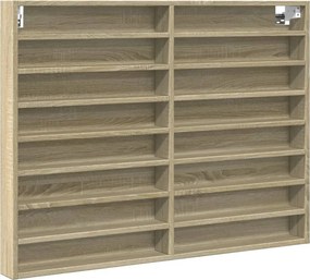 vidaXL Dulap cu vitrină, stejar sonoma, 100x8,5x75 cm, lemn prelucrat