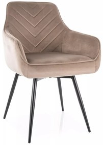 Scaun rotativ Servio velvet bej inchis/negru Blu40