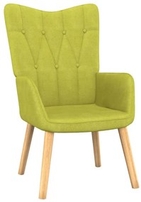327539 vidaXL Scaun de relaxare cu taburet, verde, textil