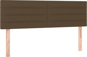 vidaXL Tăblii de pat, maro închis, 144x5x78/88 cm, textil