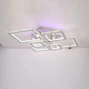 Lustra LED Cu Telecomanda, Elit's Cristal, Cromat , 250W, RGB