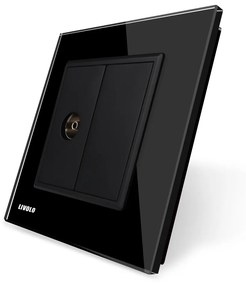 Priza simpla TV Livolo cu rama din sticla