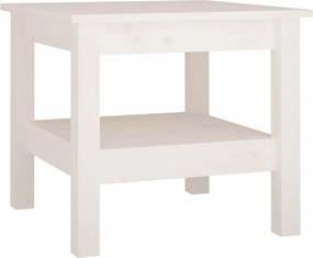 vidaXL Masă de cafea albă 45x45x40 cm, lemn masiv de pin