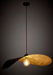 Lustră pe cablu LEAF 1xE27/15W/230V negru/auriu