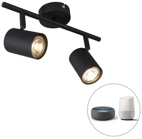 Spot inteligent negru inclinabil incl. 2 WiFi GU10 - Jeana