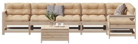 3250892 vidaXL Set mobilier de grădină cu perne, 7 piese, lemn masiv de pin