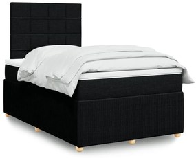 3291997 vidaXL Pat box spring cu saltea, negru, 120x190 cm, catifea