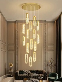 Candelabru Cristal,15 Leduri, Metal, 351W, Auriu
