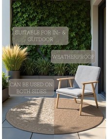 Covor pentru exterior și interior bej/fildeș rotund ø 160 cm Duet Kona – NORTHRUGS