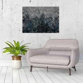 Tablou pe sticlă - Frunze de palmier (70x50 cm)