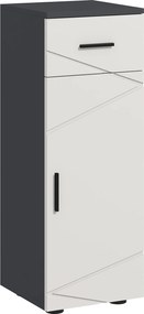 Kleankin Dulap de baie din PAL cu sertar și dulap reglabil cu 2 niveluri, 30x30x82 cm, de culoare gri | Aosom Romania