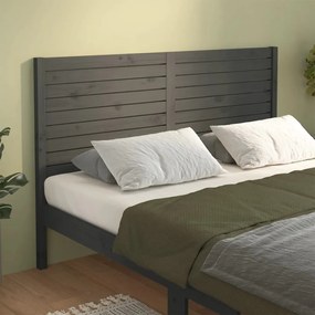 819012 vidaXL Tăblie de pat, gri, 126x4x100 cm, lemn masiv de pin