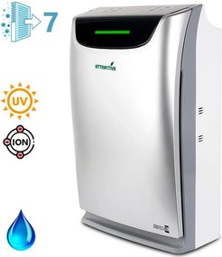 Purificator si umidificator de aer Oberon 220 HYBRID, 65 W, Pana la 40 m², 220 m³/h, 3 viteze, Ionizator, Timer, Sleep Mode, Argintiu