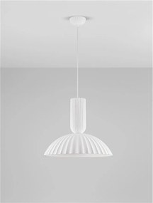 Lustra suspendata design decorativ Ghips, AMMOS alb