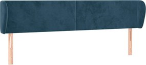 vidaXL Tăblie pat cu aripioare albastru închis 203x23x78/88 cm catifea