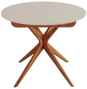 Masă de dining rotundă extensibilă cu blat suplimentar ø 90 cm Jubi – Ragaba