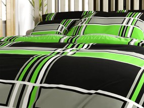 Lenjerie de pat din policoton KARO POLY verde Dimensiune lenjerie de pat: 70 x 90 cm | 140 x 200 cm