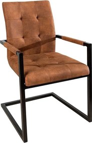 Set de 2 scaune cu brate, design industrial style, Oxford coniac A-36959 VC