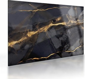 Tablou pe sticlă - Negru - decor auriu (70x50 cm)