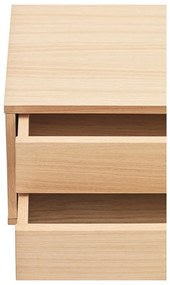 Consolă cu aspect de lemn de stejar Teulat Yoko, roșu cărămiziu