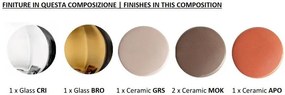 Lustra cu 6 pendule design italian realizat manual din ceramica si sticla AFOXÉ Mix