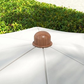 Outsunny Umbrelă de Plajă Portabilă cu Volane în Aer Liber cu Baldachin Ventilat, Geantă de Transport, Ø1.9x2.1 m, Alb-Crem