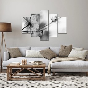 Tablou - Flori alb-negru (150x105 cm)