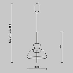 Pendul LED design modern Bangkok D-25cm