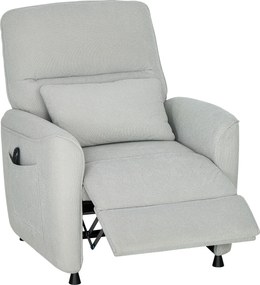 HOMCOM Fotoliu Relax Electric cu Masaj și Încălzire, Silențios, Reclinabil 150° în Cinilă cu Pernă, Funcție de Memorie, 2 Telecomenzi, Suport pentru Picioare pentru Living și Birou, Gri | Aosom Romania