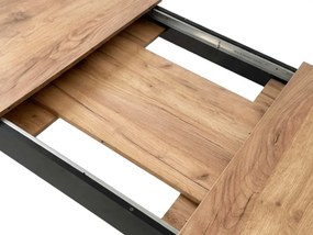 Masa extensibila de dining MADO 120/160x80 cm, negru/craft stejar