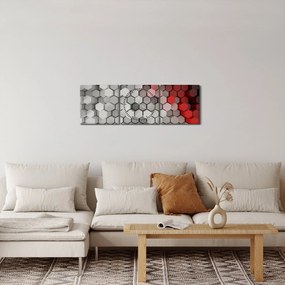 Tablou - 3D hexagoane (cu ceas) (90x30 cm)