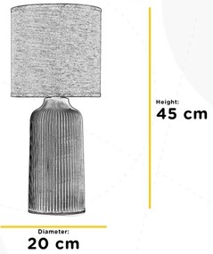 Lampă de masă SHELLY 1xE27/22W/230V gri 45 cm ONLI
