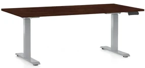 Masă înălțime reglabilă OfficeTech D, 160 x 80 cm, picioare gri, wenge